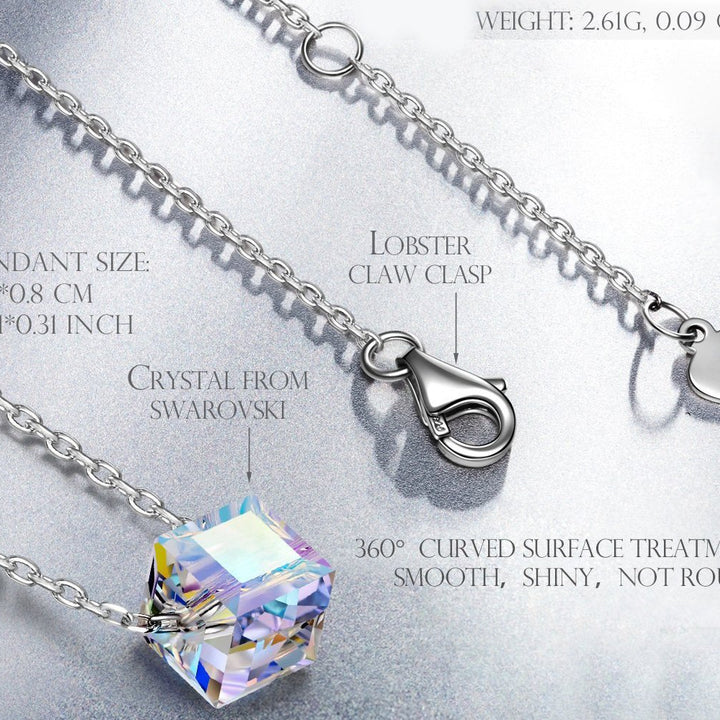 Aurora Borealis Northern Lights Earring and Necklace Set With Austrian Crystals with Luxe Box ITALY Made
