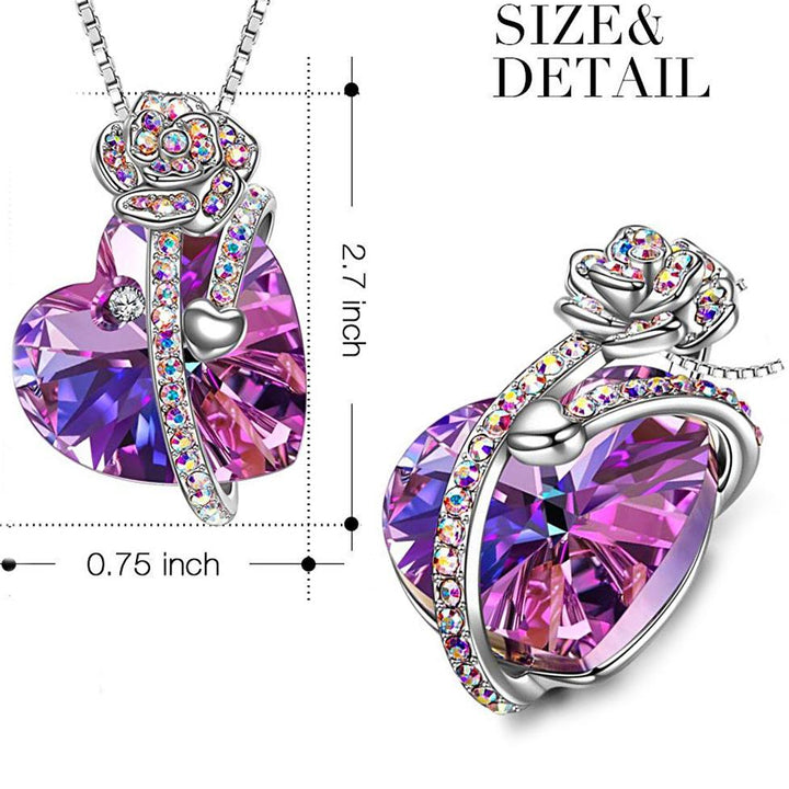 3.00 Cttw Rainbow Aurora Borealis Gemstone Heart Necklace in 18K White Gold (8+ Options)