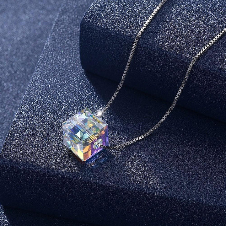 Aurora Borealis Northern Lights Earring and Necklace Set With Austrian Crystals with Luxe Box ITALY Made