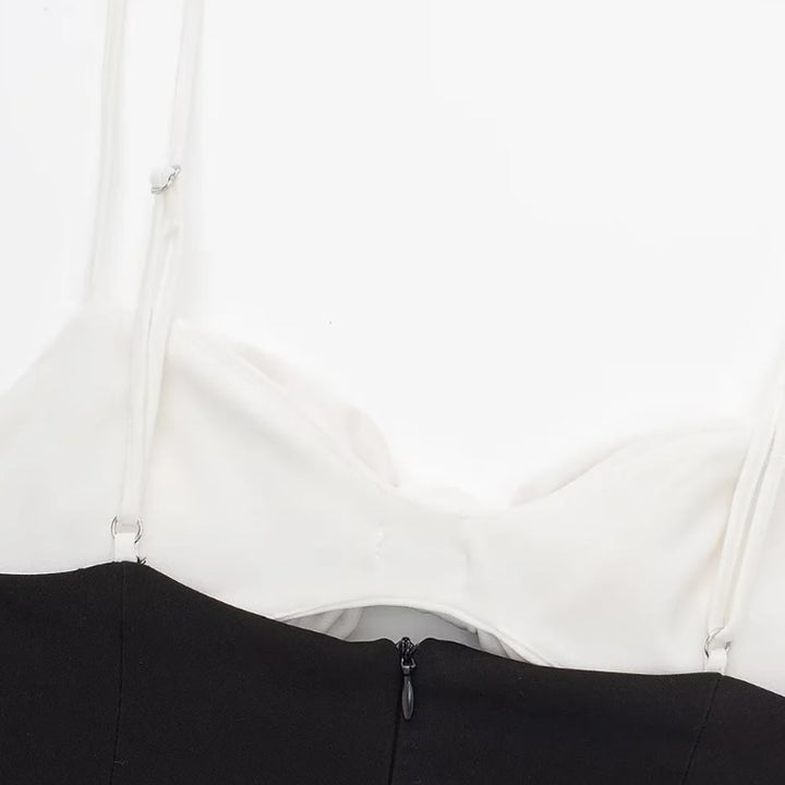 Sexy Bow Design White And Black Playsuits