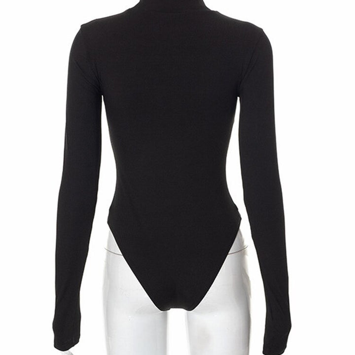 See Through Black Long Sleeve Bodysuit