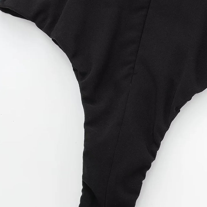 Sexy Bow Design White And Black Playsuits