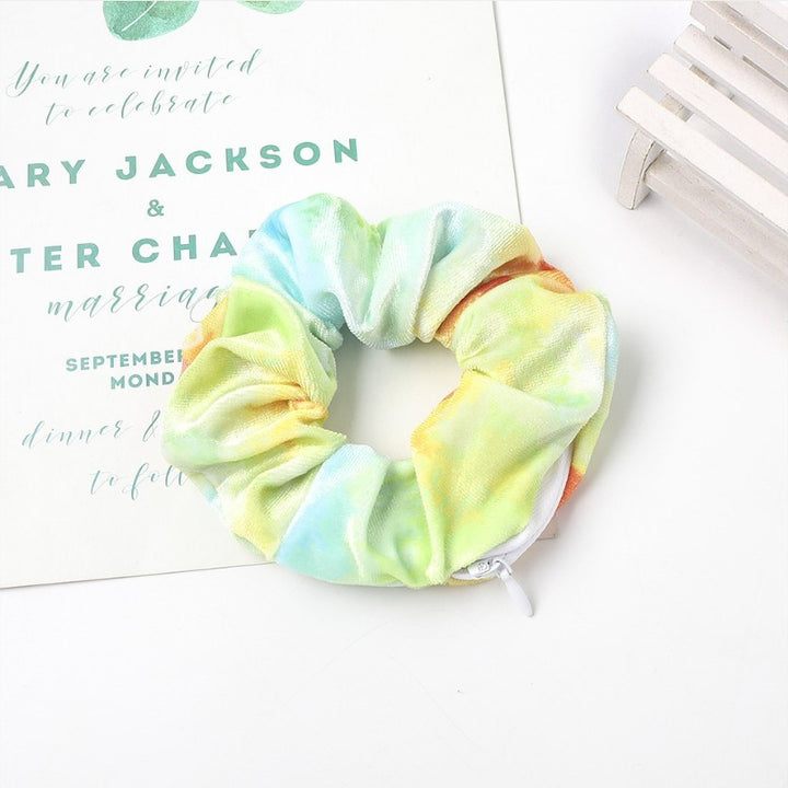 2020 Fashion Korea Hair Scrunchie Hair Ties Elastic Hair Bands Women Girls Zipper Headwear Ponytail Holders Hair Accessories