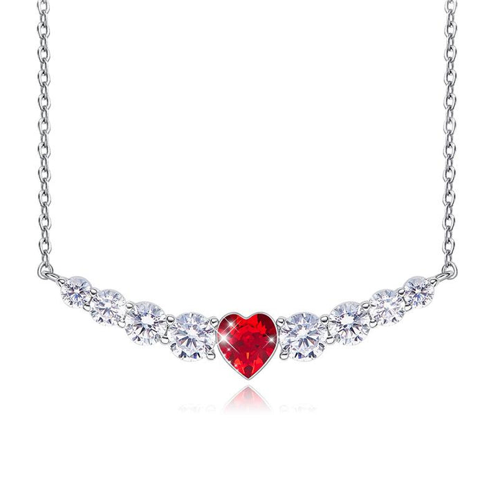 3.00 Cttw Rainbow Aurora Borealis Gemstone Heart Necklace in 18K White Gold (8+ Options)
