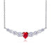 3.00 Cttw Rainbow Aurora Borealis Gemstone Heart Necklace in 18K White Gold (8+ Options)