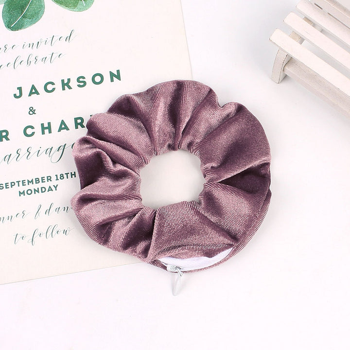 2020 Fashion Korea Hair Scrunchie Hair Ties Elastic Hair Bands Women Girls Zipper Headwear Ponytail Holders Hair Accessories
