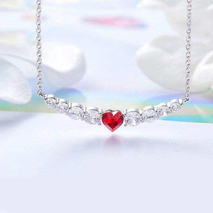 3.00 Cttw Rainbow Aurora Borealis Gemstone Heart Necklace in 18K White Gold (8+ Options)