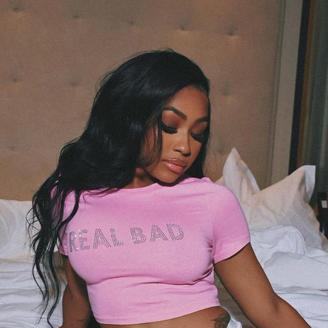 O Neck Diamond Crop Tops