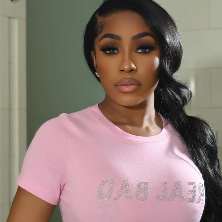 O Neck Diamond Crop Tops