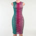 Stripe Printed O-neck Party Mini Dresse