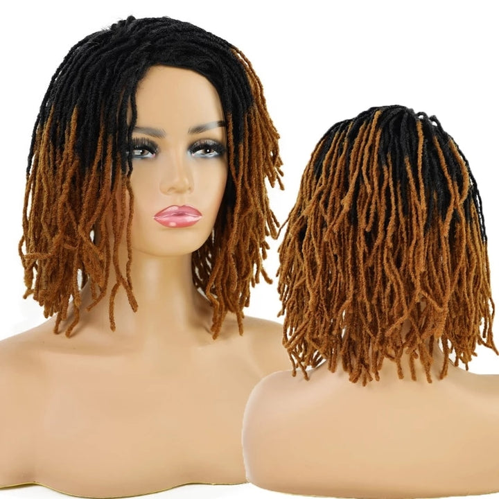 10Inches Braided Wigs  Afro Bob Wig Synthetic DreadLock Wigs For Black Woman Short Curly Ends Cosplay Yun Rong Hair