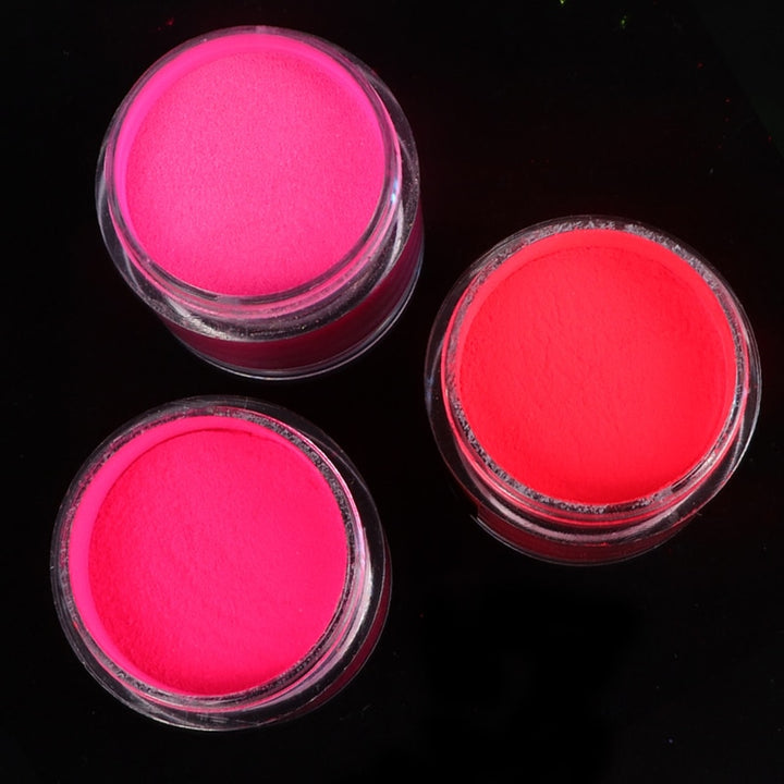 RIKONKA Fluorescent Acrylic Powder Neon Pigment Crystal Dust For Nail Gel Nail Art Decorations Professional Manicure Accessory