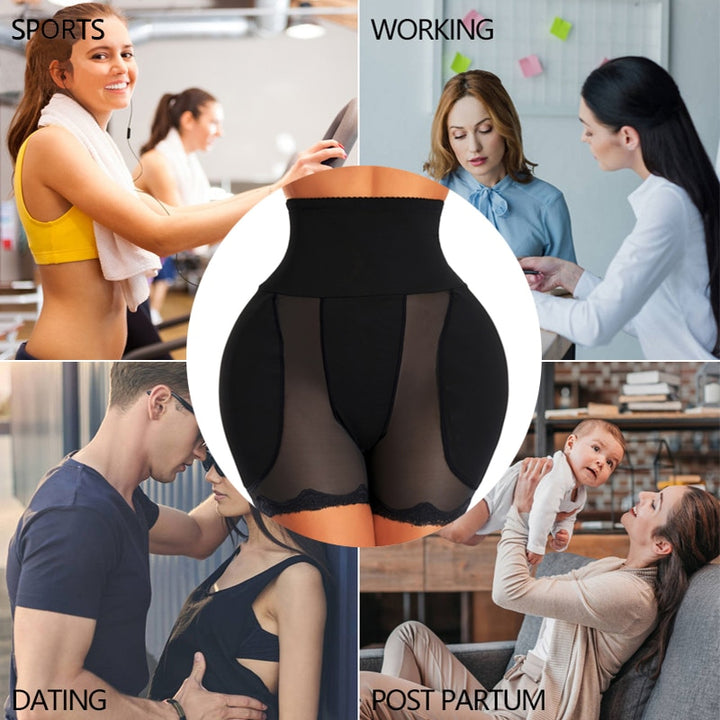 YBFDO Shapewear Padded Hip Butt Lifter Panties High Waist Trainer for Women Tummy Control Body Shaper Hip Enhancer Thigh Slim