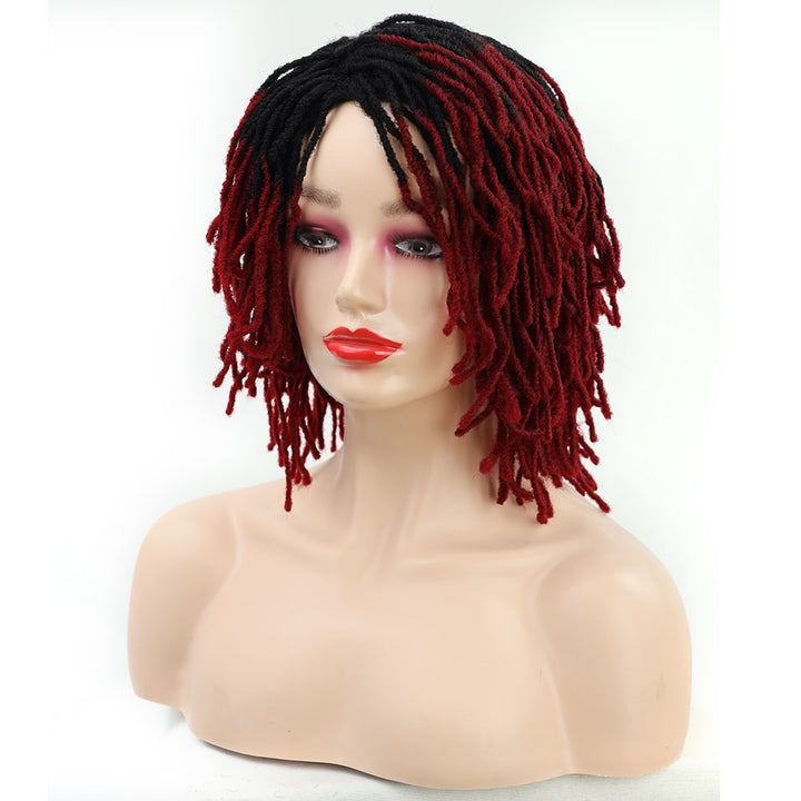 10Inches Braided Wigs  Afro Bob Wig Synthetic DreadLock Wigs For Black Woman Short Curly Ends Cosplay Yun Rong Hair
