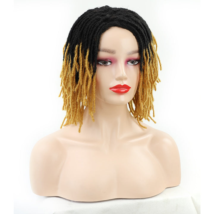 10Inches Braided Wigs  Afro Bob Wig Synthetic DreadLock Wigs For Black Woman Short Curly Ends Cosplay Yun Rong Hair