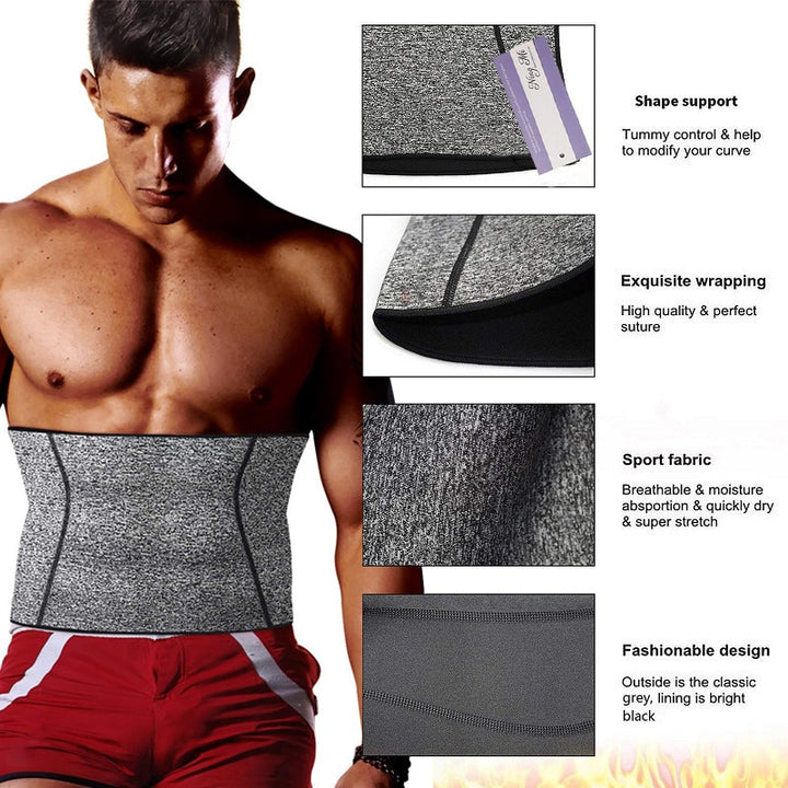 NINGMI Men Body Shaper Waist Trainer Fat Compression Brace Modeling Belt Tummy Trimmer Strap Slimming Cincher Neoprene Shapewear
