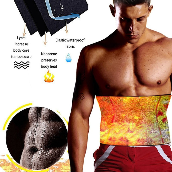 NINGMI Men Body Shaper Waist Trainer Fat Compression Brace Modeling Belt Tummy Trimmer Strap Slimming Cincher Neoprene Shapewear