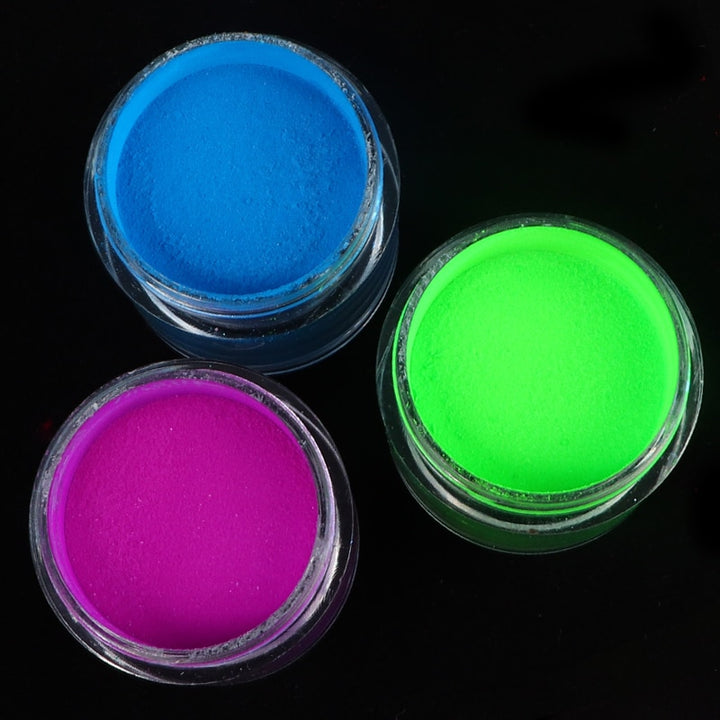 RIKONKA Fluorescent Acrylic Powder Neon Pigment Crystal Dust For Nail Gel Nail Art Decorations Professional Manicure Accessory