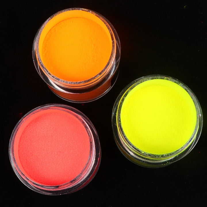 RIKONKA Fluorescent Acrylic Powder Neon Pigment Crystal Dust For Nail Gel Nail Art Decorations Professional Manicure Accessory
