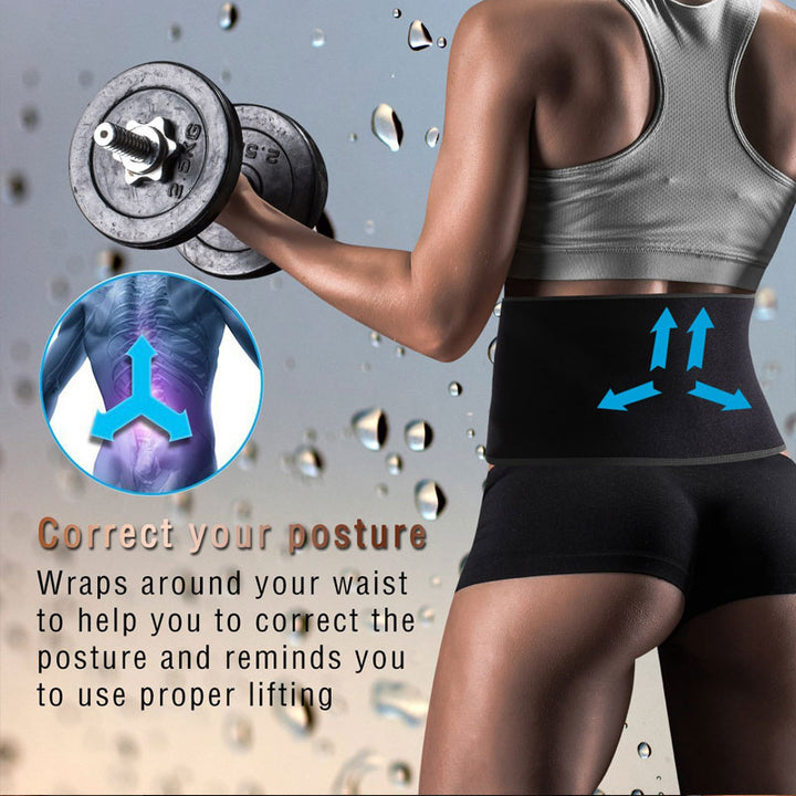Tcare Waist Trimmer Belt Neoprene Abdominal Trainer Back Support Weight Loss Sweat Enhancer Adjustable Belt Slimmer Body Shaper