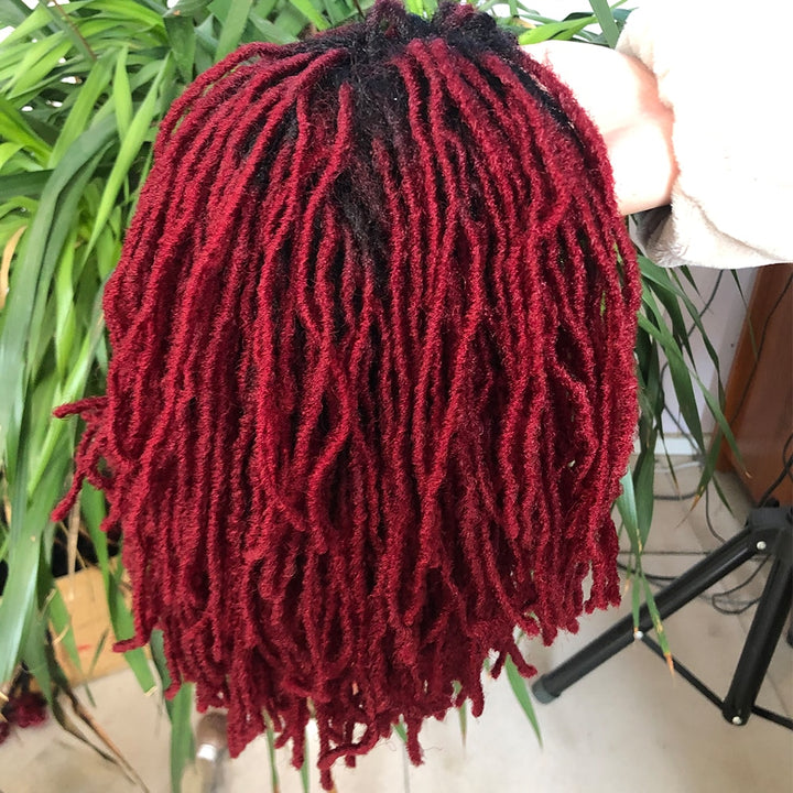 10Inches Braided Wigs  Afro Bob Wig Synthetic DreadLock Wigs For Black Woman Short Curly Ends Cosplay Yun Rong Hair
