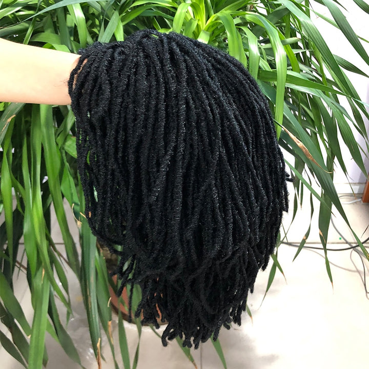 10Inches Braided Wigs  Afro Bob Wig Synthetic DreadLock Wigs For Black Woman Short Curly Ends Cosplay Yun Rong Hair
