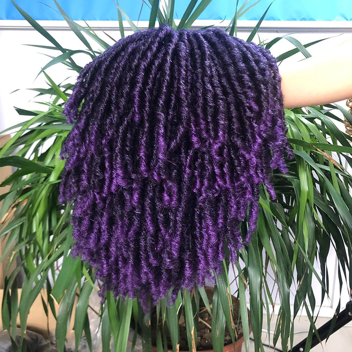 10Inches Braided Wigs  Afro Bob Wig Synthetic DreadLock Wigs For Black Woman Short Curly Ends Cosplay Yun Rong Hair