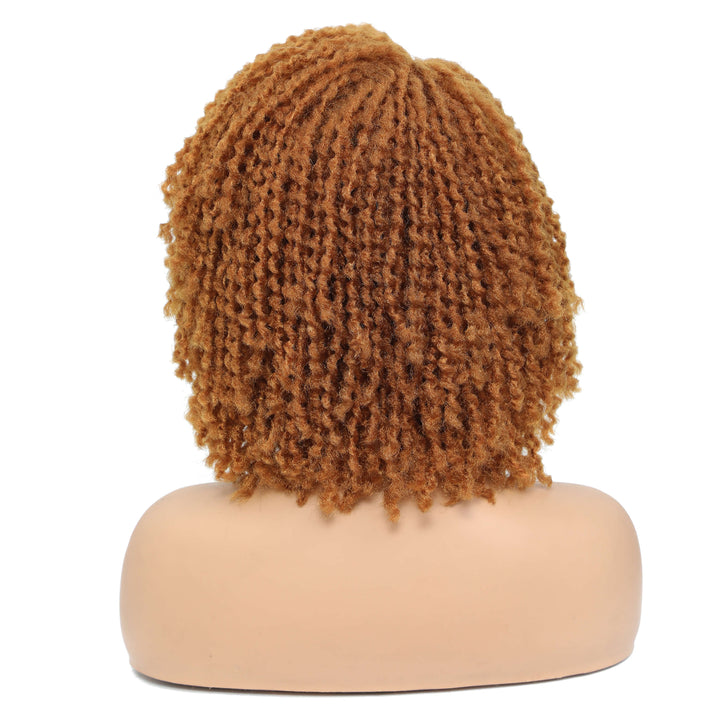 10Inches Braided Wigs  Afro Bob Wig Synthetic DreadLock Wigs For Black Woman Short Curly Ends Cosplay Yun Rong Hair
