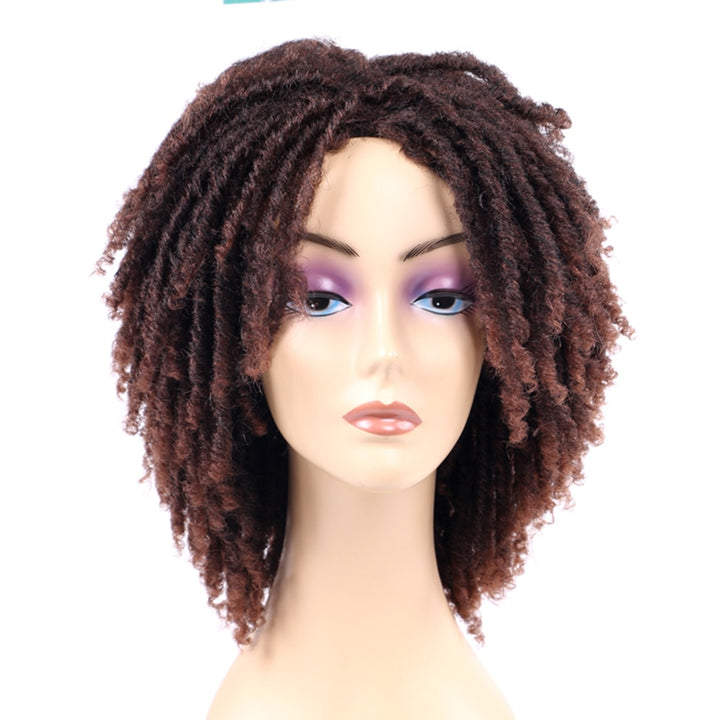 10Inches Braided Wigs  Afro Bob Wig Synthetic DreadLock Wigs For Black Woman Short Curly Ends Cosplay Yun Rong Hair