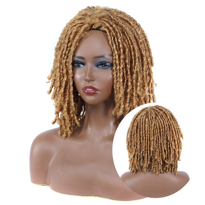 10Inches Braided Wigs  Afro Bob Wig Synthetic DreadLock Wigs For Black Woman Short Curly Ends Cosplay Yun Rong Hair