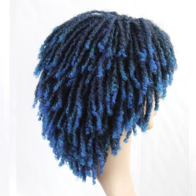 10Inches Braided Wigs  Afro Bob Wig Synthetic DreadLock Wigs For Black Woman Short Curly Ends Cosplay Yun Rong Hair