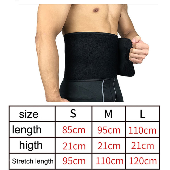 Tcare Waist Trimmer Belt Neoprene Abdominal Trainer Back Support Weight Loss Sweat Enhancer Adjustable Belt Slimmer Body Shaper