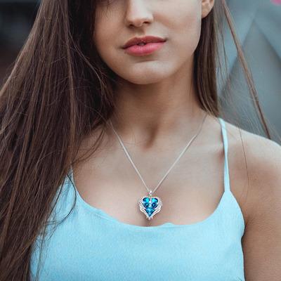 3.00 Cttw Rainbow Aurora Borealis Gemstone Heart Necklace in 18K White Gold (8+ Options)
