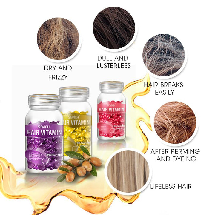Smooth Silky Hair Vitamin Moroccan Oil Capsule Keratin
