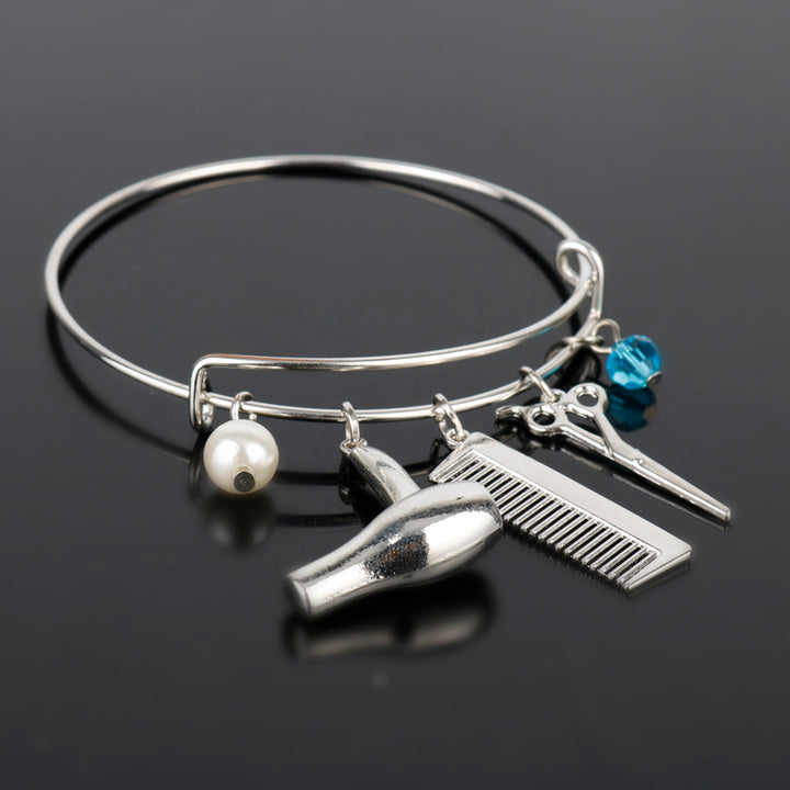 Creative Jewelry Barber Shop Hair Dryer/Scissor/Comb Pendants Bangles Bracelets Hair Dresser Present Wristlet Circlet